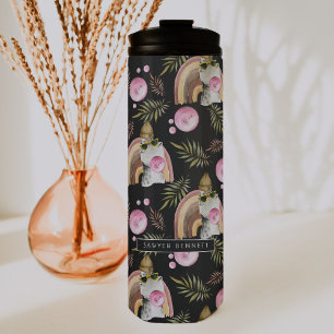 Bouteilles Isothermes Motif de dinosaure élégant   Tumbler monogrammé