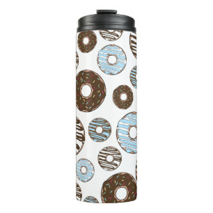 Bouteilles Isothermes Motif De Donuts, Donuts Bleus, Donuts Brown