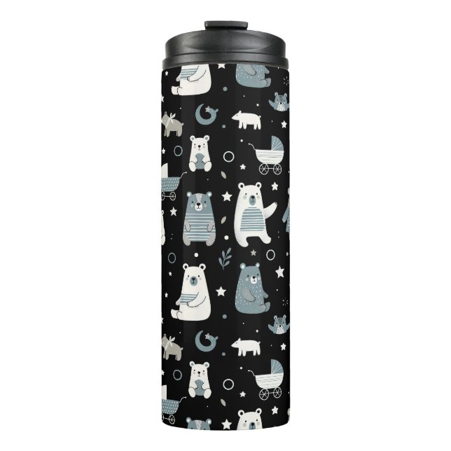 Bouteilles Isothermes Motif de famille d'ours Whimsical (Devant)