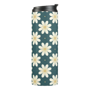 Bouteilles Isothermes Motif de fleurs blanc et jaune