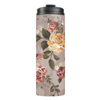 Bouteilles Isothermes motif de fleurs design textile illustration textil