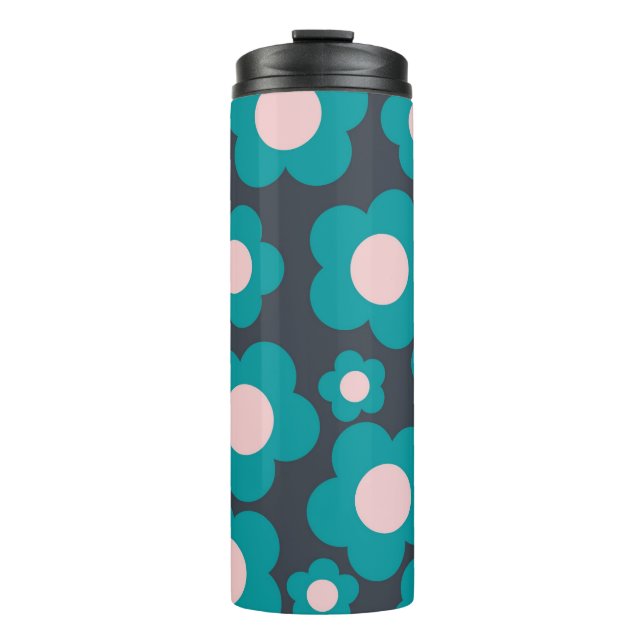 Bouteilles Isothermes Motif de fleurs hippie rose pâle (Devant)