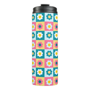 Bouteilles Isothermes Motif de fleurs pastel colorées Rétro Mignon