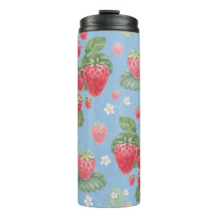 Bouteilles Isothermes Motif de fraise aquarelle