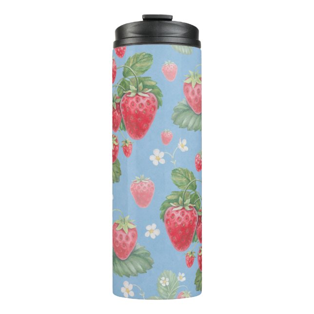 Bouteilles Isothermes Motif de fraise aquarelle (Devant)
