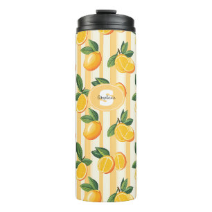 Bouteilles Isothermes Motif de fruits d'agrumes avec Feuilles verts (3)