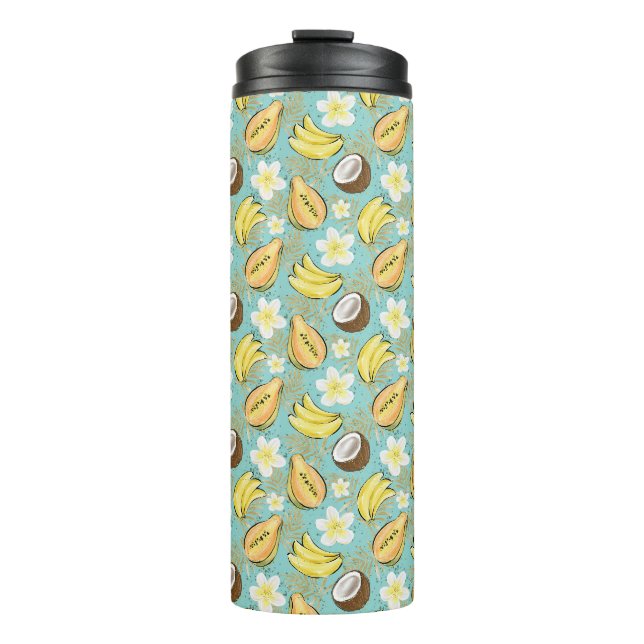 Bouteilles Isothermes Motif de fruits tropicaux d'été (Devant)