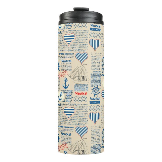 Bouteilles Isothermes Motif de journal nautique (Devant)