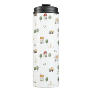 Bouteilles Isothermes Motif de la ferme d'aquarelle