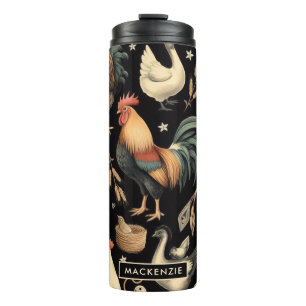 Bouteilles Isothermes Motif de la ferme de poulet Retro