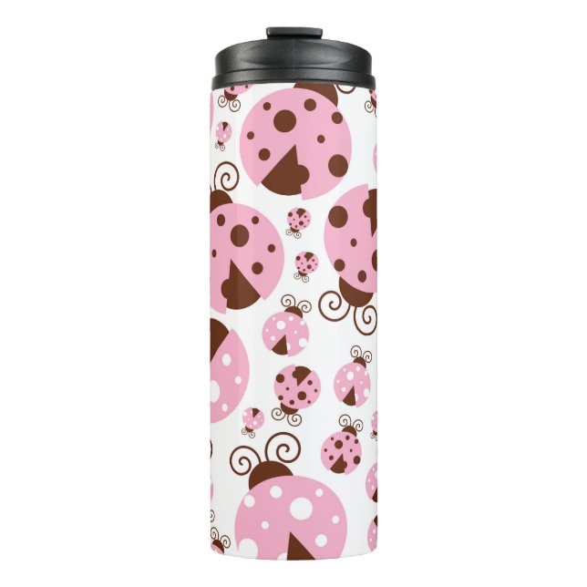 Bouteilles Isothermes Motif De Ladybugs, Mignons Ladybugs, Pink Ladybugs (Devant)