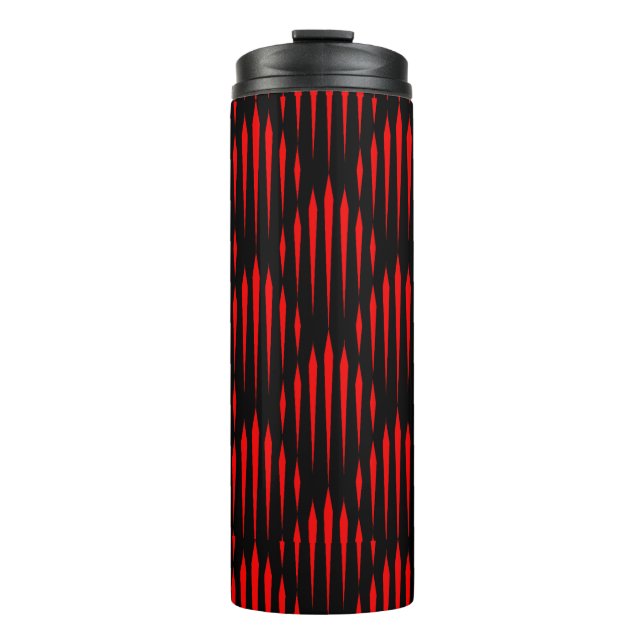 Bouteilles Isothermes Motif de ligne abstraite rouge et noire (Devant)