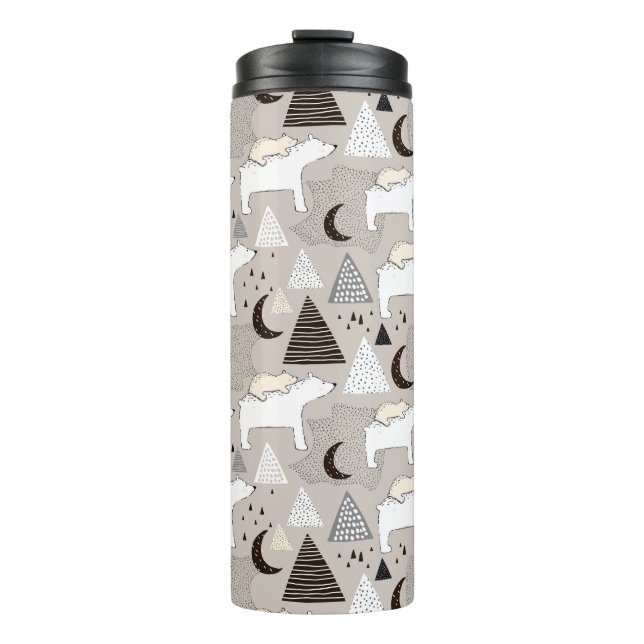 Bouteilles Isothermes Motif de l'ours de bois du mignon Doodland (Devant)