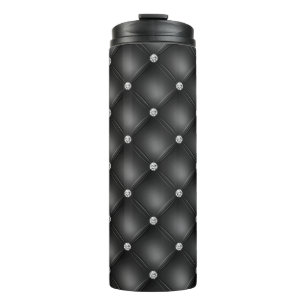 Bouteilles Isothermes Motif de luxe en Diamant Noir Tufted