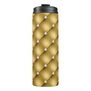 Bouteilles Isothermes Motif de luxe Gold Diamond Tufted