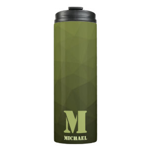 Bouteilles Isothermes Motif de maillage géométrique d'olive verte de l'a
