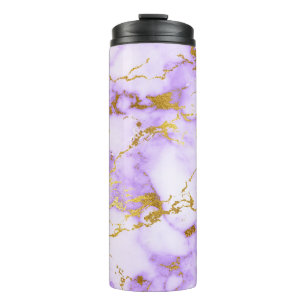 Bouteilles Isothermes Motif de marbre métallique de lavande de Faux