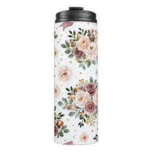 Bouteilles Isothermes Motif de mariage floral aquarelle élégant