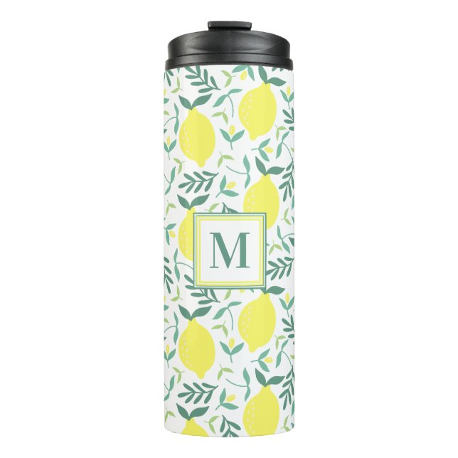 Bouteilles Isothermes Motif de monogramme botanique de citron (Devant)
