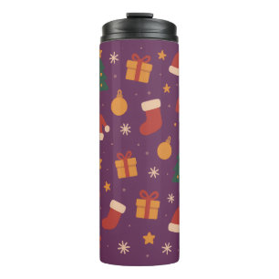 Bouteilles Isothermes Motif de Noël violet esthétique – Joli Noël