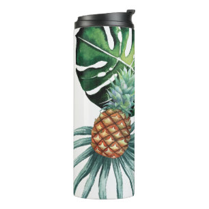 Bouteilles Isothermes Motif de palmier de jungle à l'aquarelle tropicale