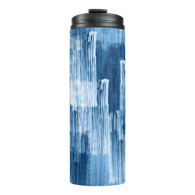 Bouteilles Isothermes Motif de peinture Abstrait bleu (Devant)