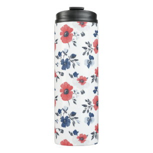 Bouteilles Isothermes Motif de pépites d'aquarelle - Rouge, Bleu et Blan