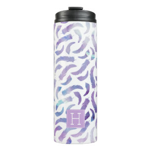 Bouteilles Isothermes Motif de plumes d'aquarelle violet