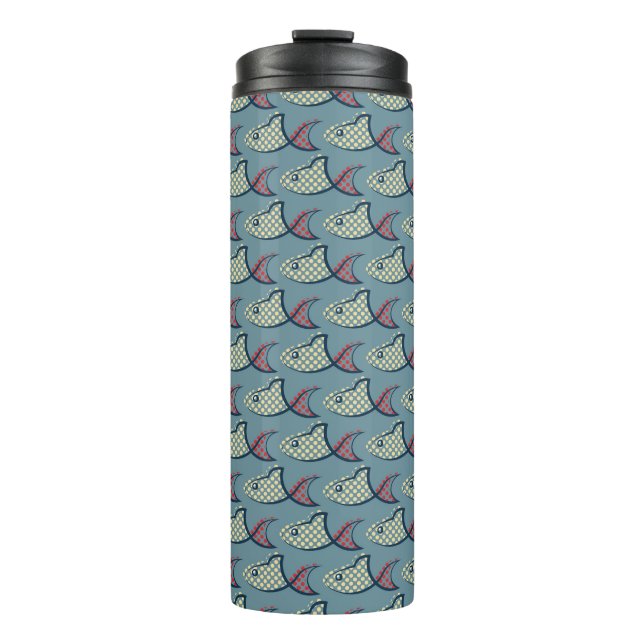 Bouteilles Isothermes Motif de poissons de point de polka (Devant)