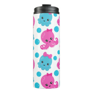 Bouteilles Isothermes Motif de poulpe, poulpe mignonne, Animaux de mer