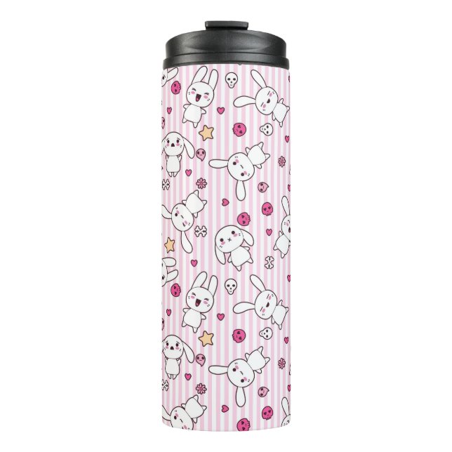 Bouteilles Isothermes motif de rayures de kawaii (Devant)