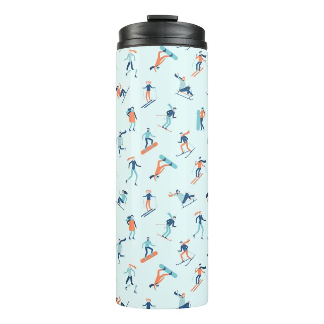 Bouteilles Isothermes Motif de sports d'hiver (Devant)