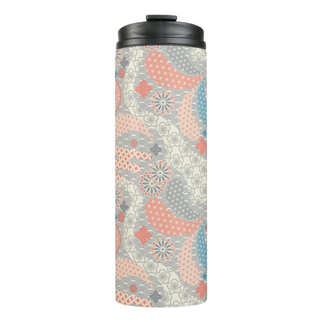Bouteilles Isothermes Motif de style japonais. Illustration (Devant)