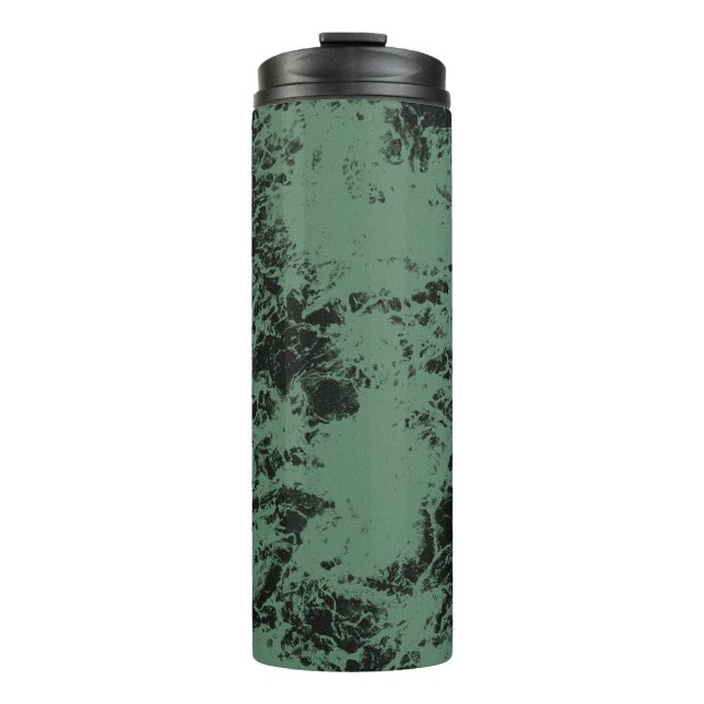 Bouteilles Isothermes Motif de texture marbre en noir et vert (Devant)