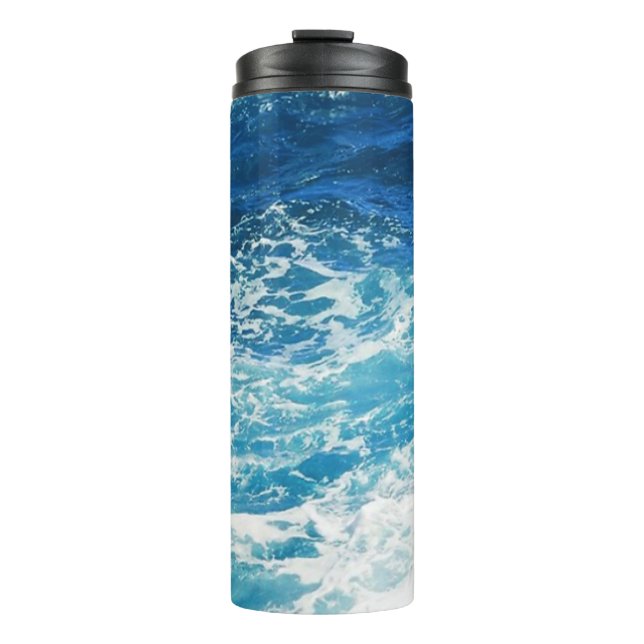 Bouteilles Isothermes Motif de vagues de mer océan bleu (Devant)