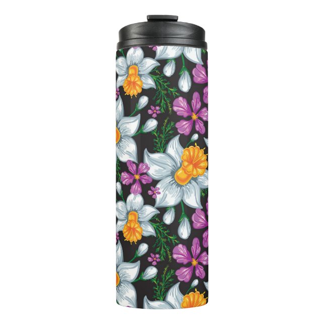 Bouteilles Isothermes Motif d'élégance avec les fleurs 2 de narcisse (Devant)