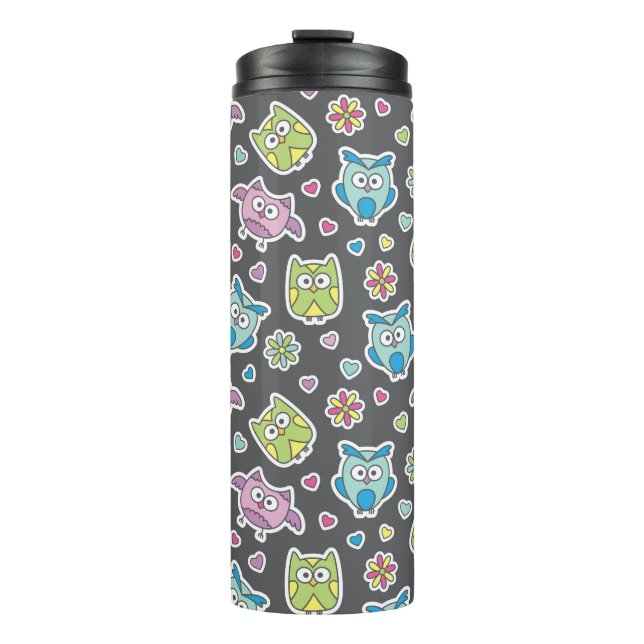 Bouteilles Isothermes motif des hiboux de bande dessinée (Devant)