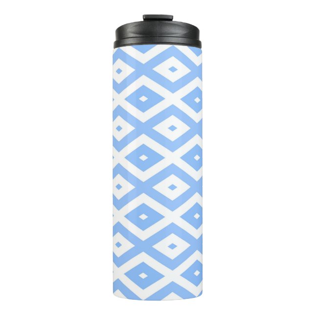 Bouteilles Isothermes Motif diamant bleu et blanc (Devant)