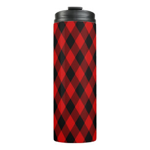 Bouteilles Isothermes Motif diamant noir et rouge classique