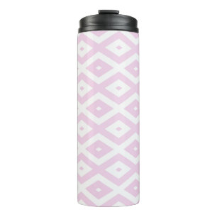 Bouteilles Isothermes Motif diamant rose pâle et blanc