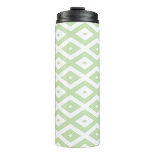 Bouteilles Isothermes Motif diamant vert pâle et blanc