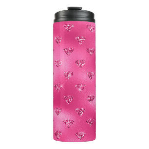 Bouteilles Isothermes Motif Diamants Pailletés Glamour Rose Clair