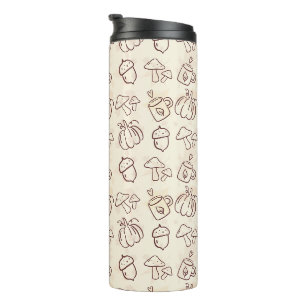 Bouteilles Isothermes Motif Doodle d'Automne Esthétique Tumbler Thermiqu