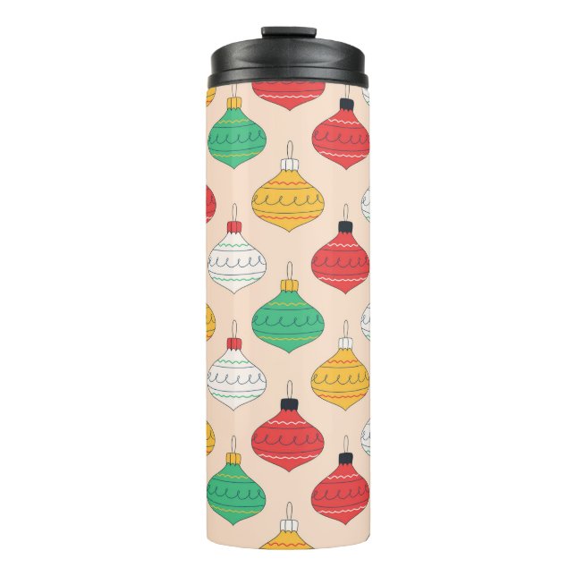 Bouteilles Isothermes Motif d'ornements de Noël rétro (Devant)