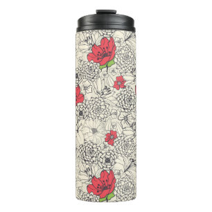 Bouteilles Isothermes Motif du jardin de fleurs de pavot