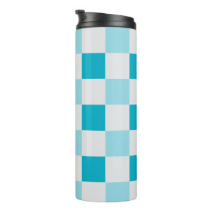 Bouteilles Isothermes Motif en damier blanc et bleu
