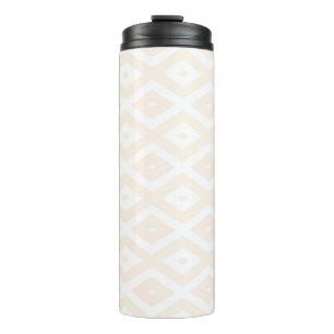 Bouteilles Isothermes Motif en diamant beige et blanc