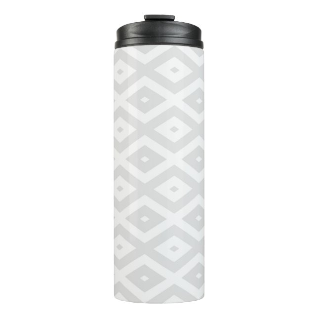 Bouteilles Isothermes Motif en diamant gris clair et blanc (Devant)