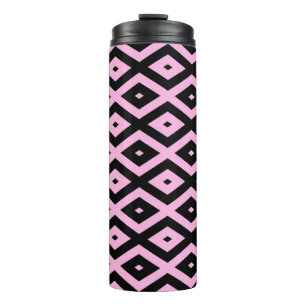 Bouteilles Isothermes Motif en diamant rose pâle et noir
