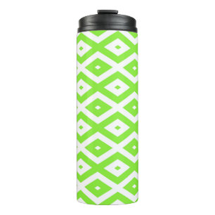 Bouteilles Isothermes Motif en diamant vert et blanc